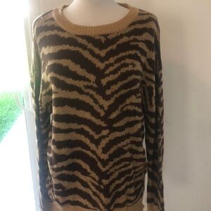 CY animal Stripe Top sweater Super Soft sz L